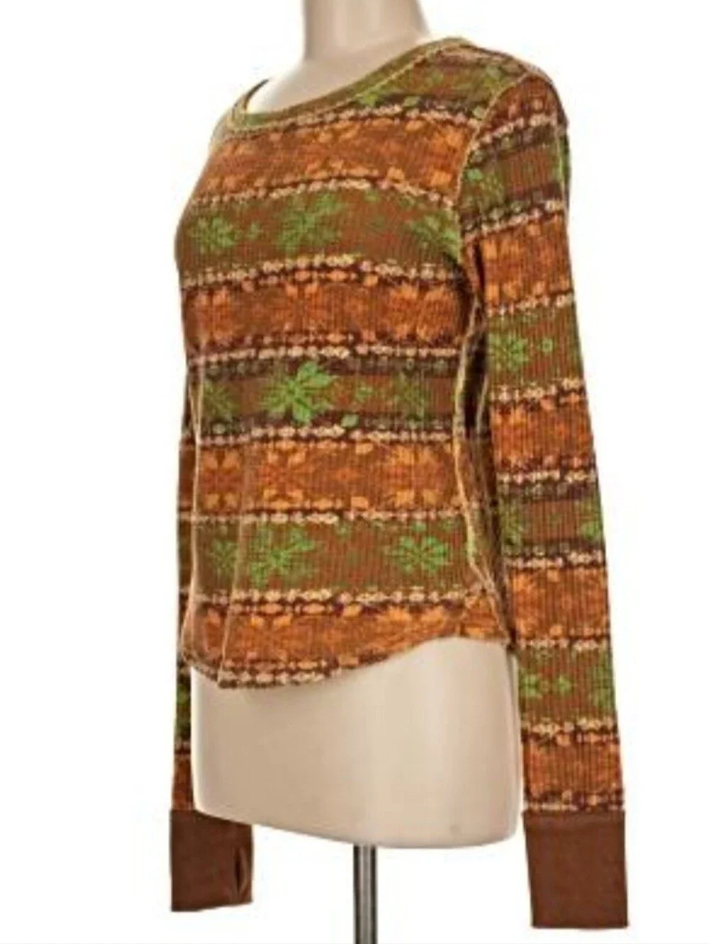 Free People We The Free Pretty Little Thermal-brown Orange Green